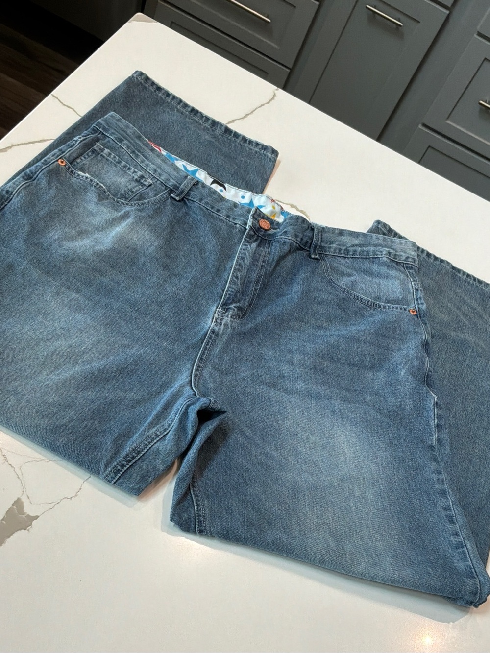 MZM Size 40 Classic Fit Inseam 30 Inches Men’s Blue Denim Jeans Lightweight